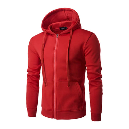 Autumn Men Sweatshirts Long Sleeve Jacket Hoodie Zipper Closure Jacket