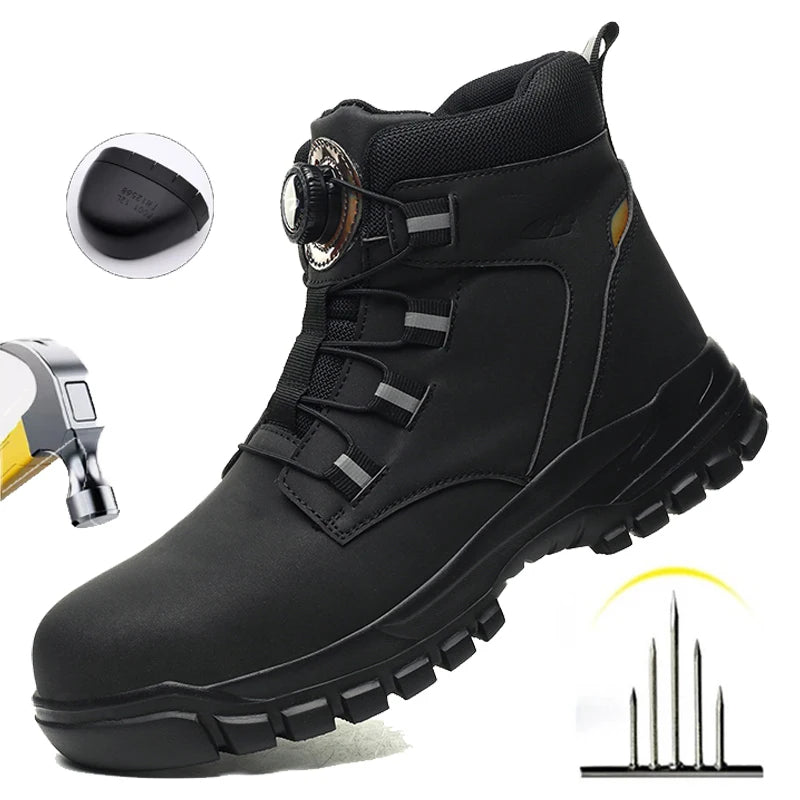 Waterproof Safety Boots Men Indestructible Steel Toe Work Boots