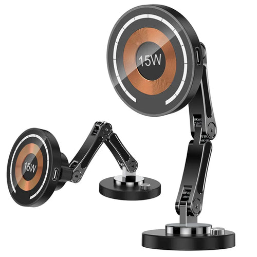 Magnetic Wireless Charger Car Phone Holder 15W Fast Charging Easy