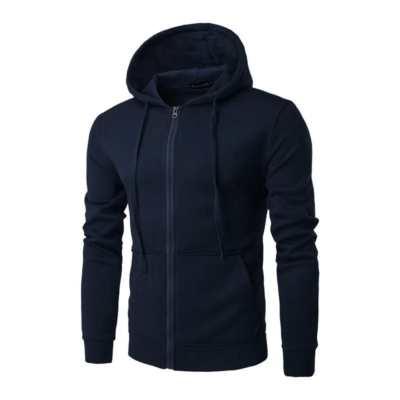 Autumn Men Sweatshirts Long Sleeve Jacket Hoodie Zipper Closure Jacket